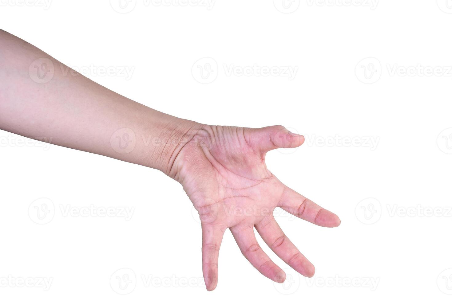 hand on isolated background clipping path photo