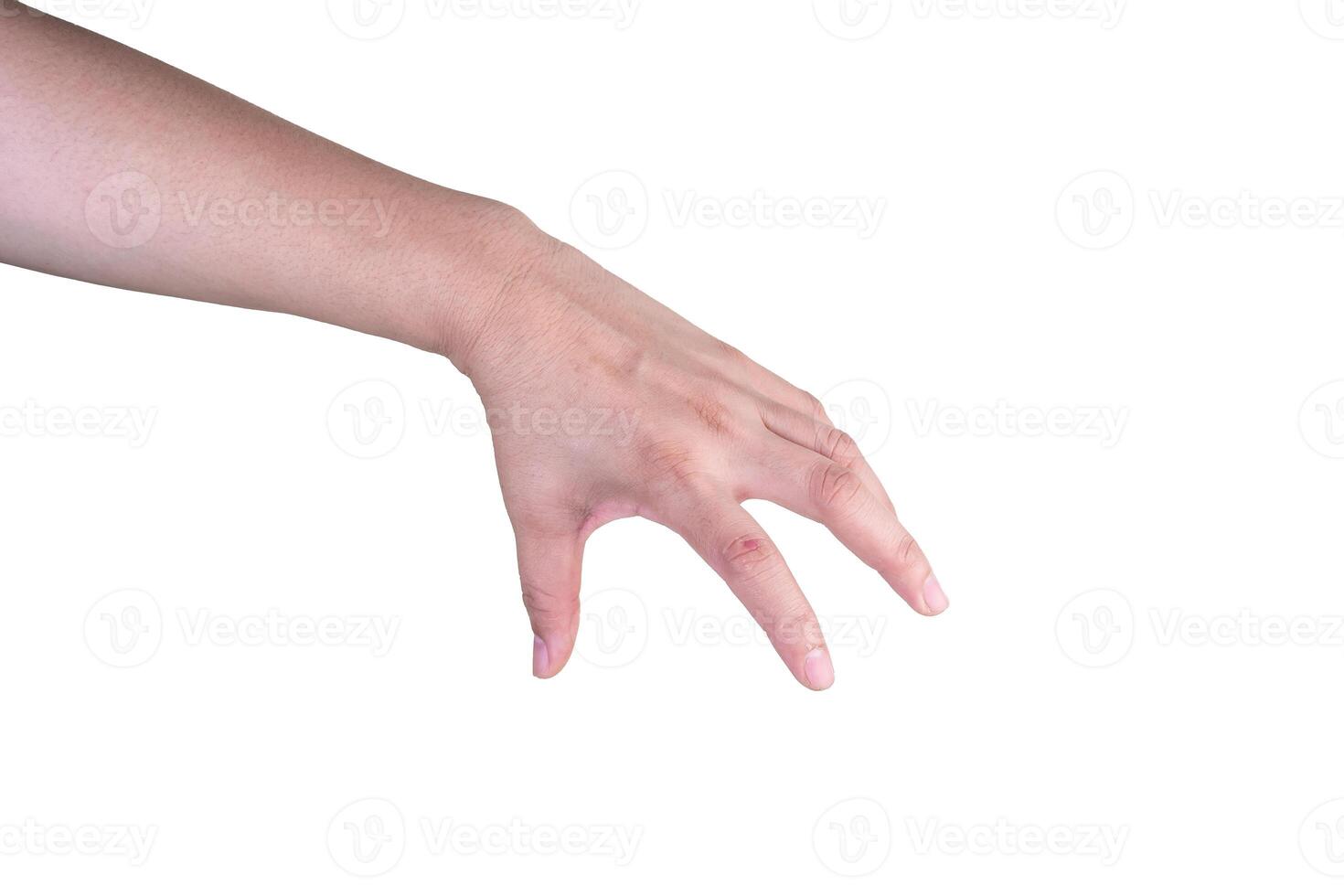 hand on isolated background clipping path photo