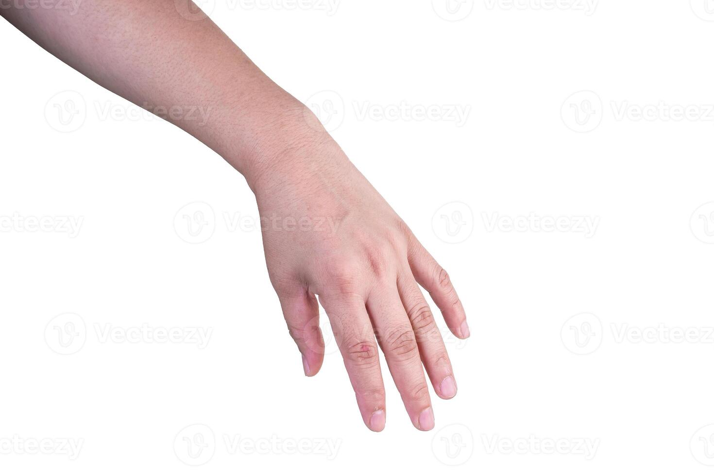 hand on isolated background clipping path photo