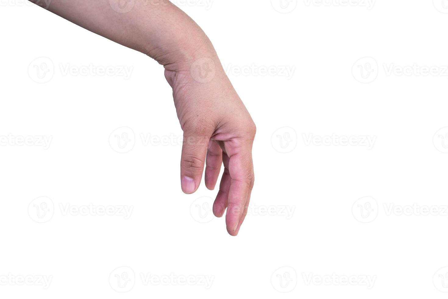 hand on isolated background clipping path photo