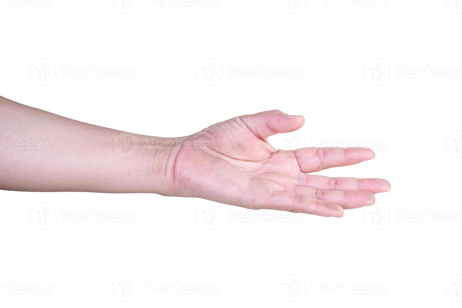 hand on isolated background clipping path photo