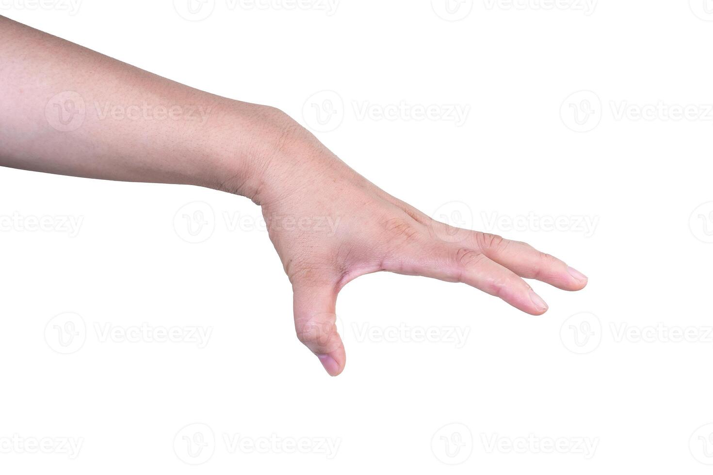 hand on isolated background clipping path photo