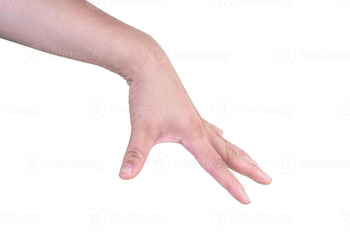 hand on isolated background clipping path photo
