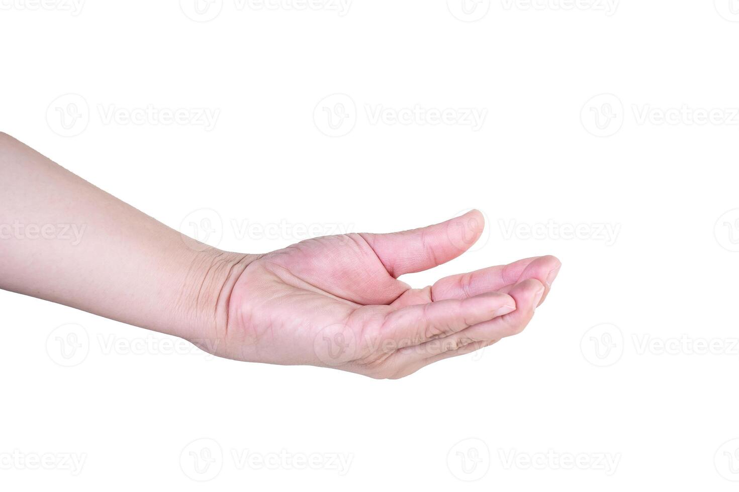 hand on isolated background clipping path photo