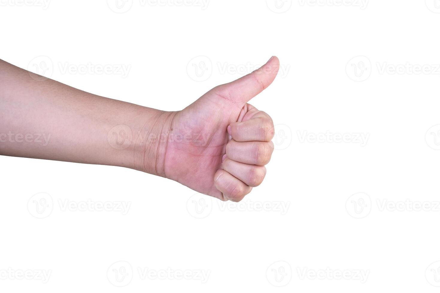 hand on isolated background clipping path photo