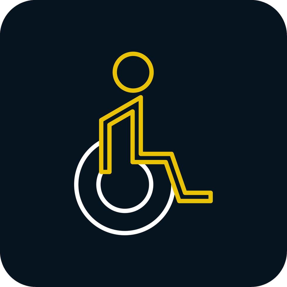 Handicaped Patient Line Red Circle Icon vector