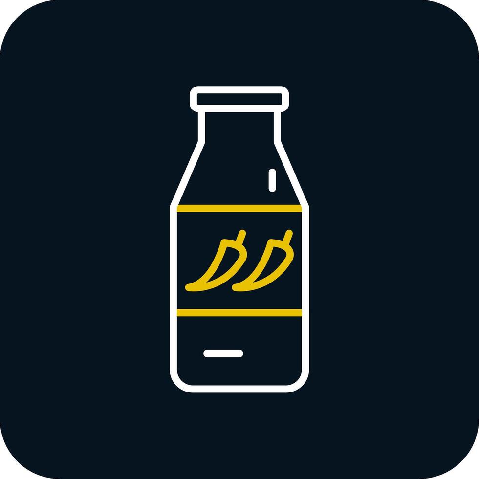 Chilli Sauce Line Red Circle Icon vector