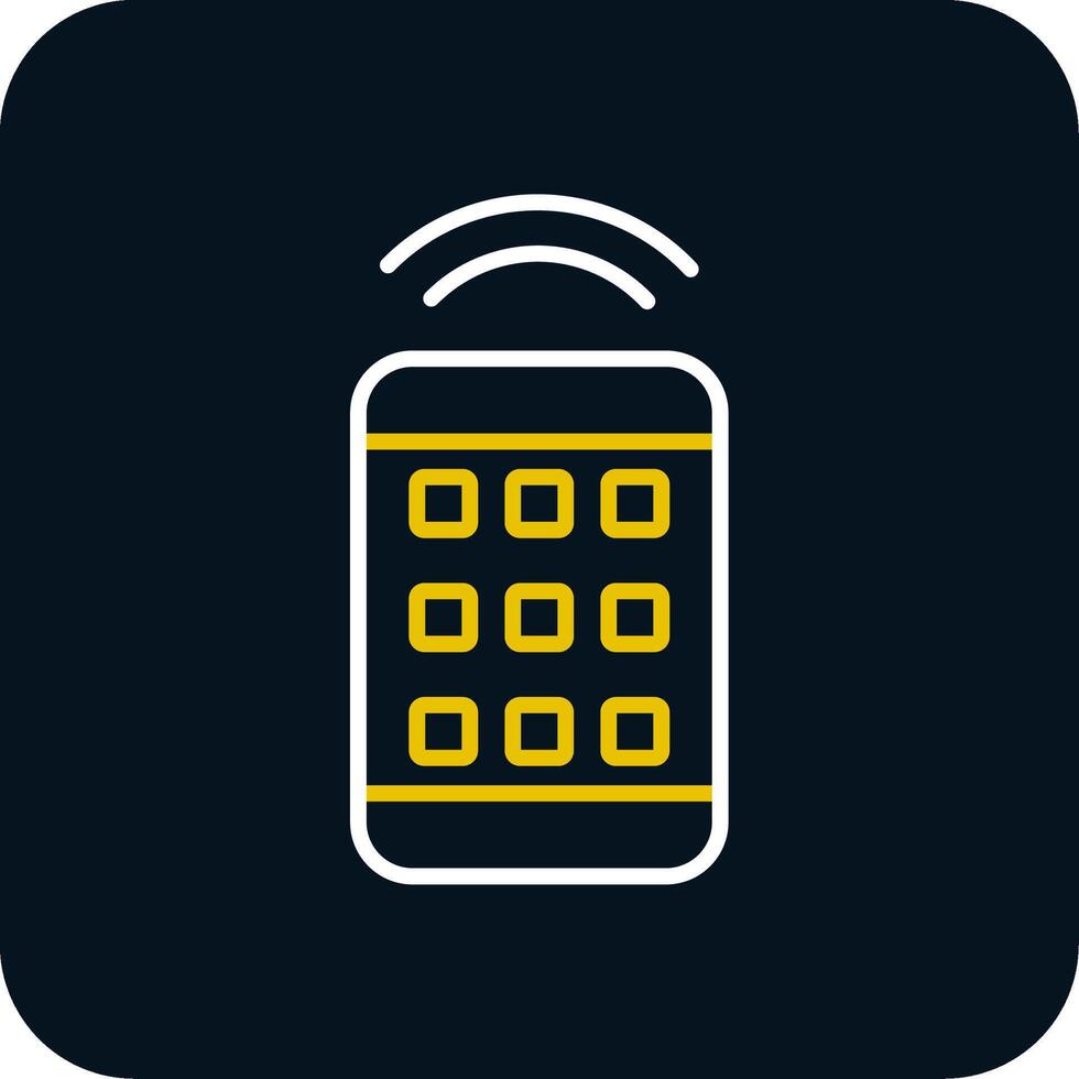 Remote Control Line Red Circle Icon vector