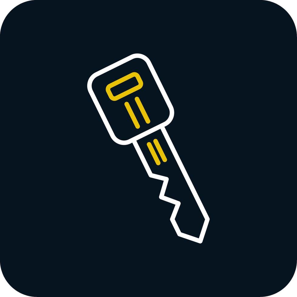Car Key Line Red Circle Icon vector
