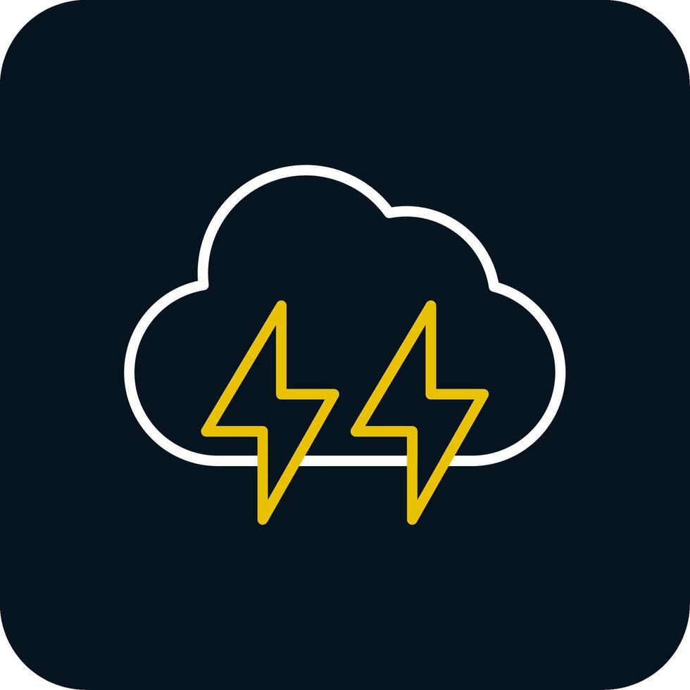Lightening Line Red Circle Icon vector