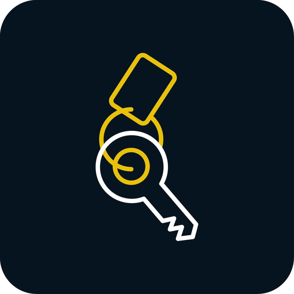 Keychain Line Red Circle Icon vector