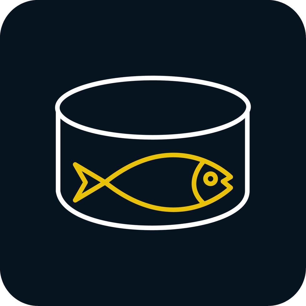Tuna Can Line Red Circle Icon vector