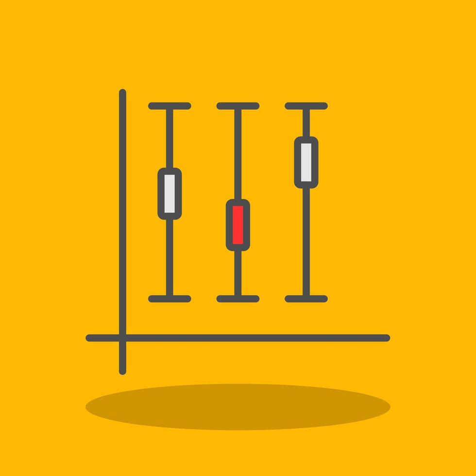 Box Plot Filled Shadow Icon vector
