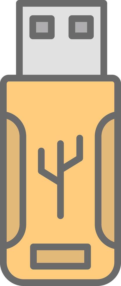 Flash Drive Line Filled Light Icon vector