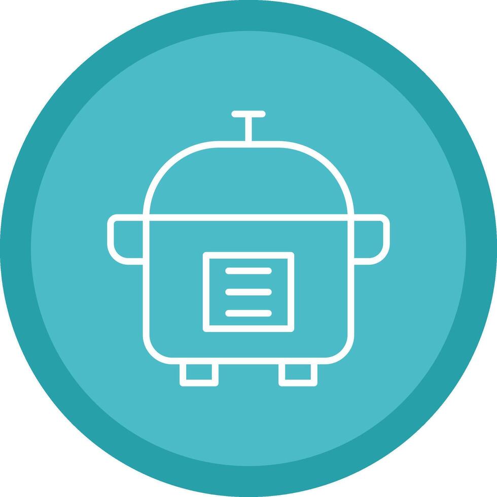 Slow Cooker Line Multi Circle Icon vector