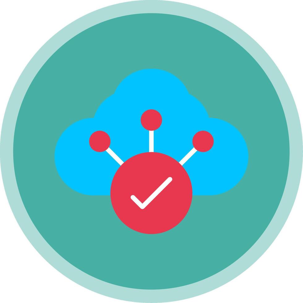 Cloud Flat Multi Circle Icon vector