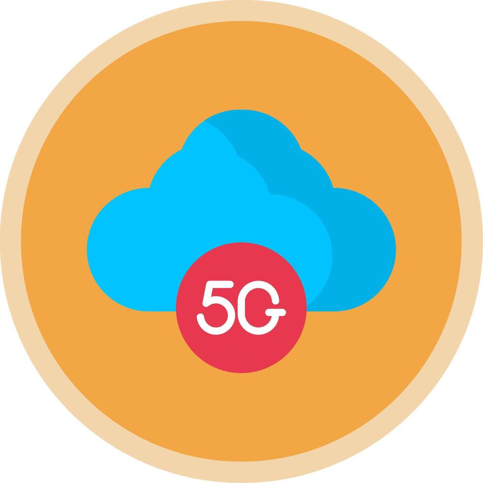 Cloud Flat Multi Circle Icon vector