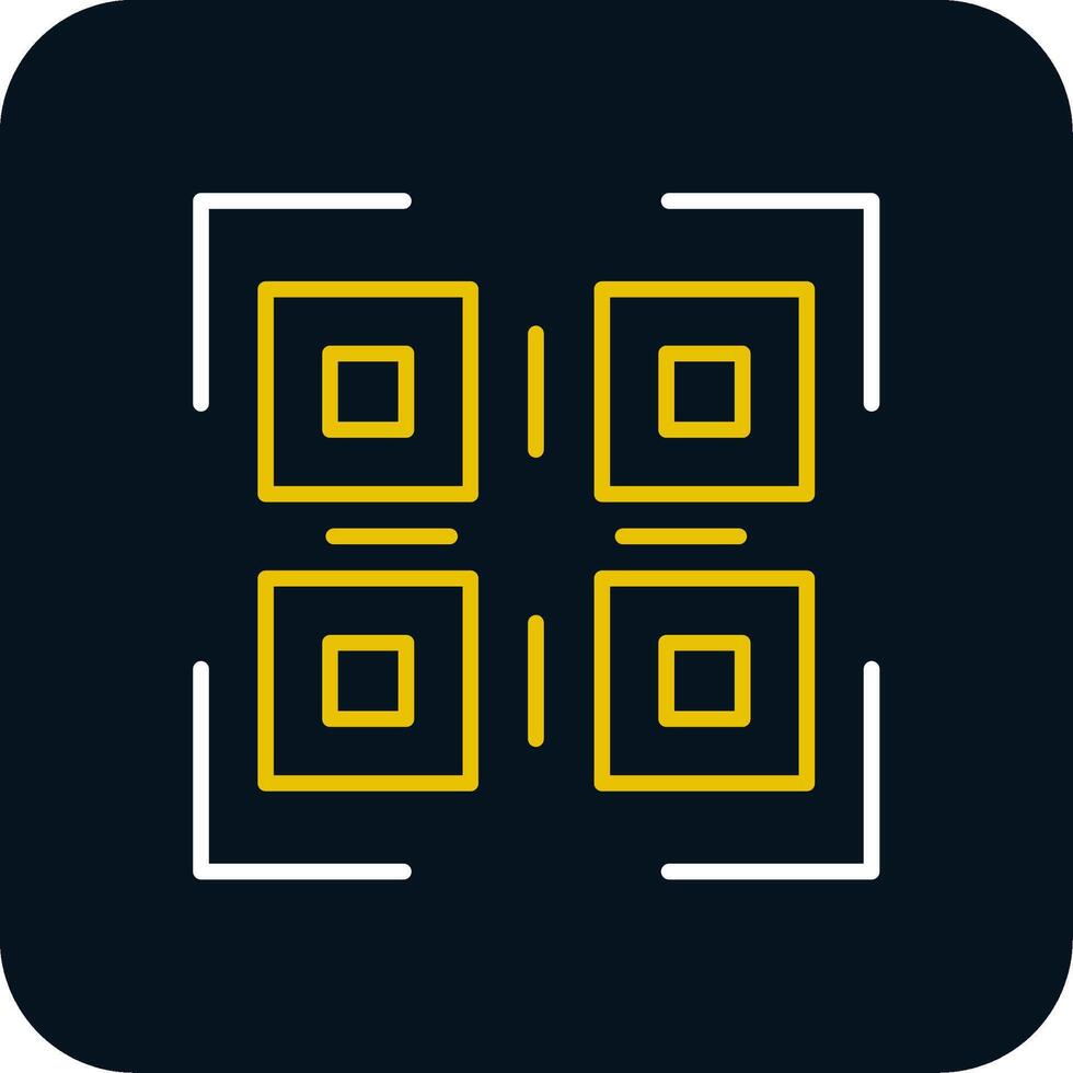 Qr Code Line Red Circle Icon vector