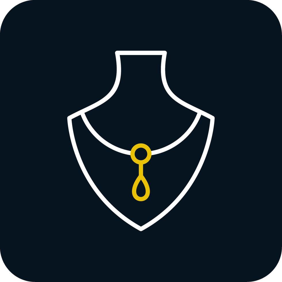 Necklace Line Red Circle Icon vector