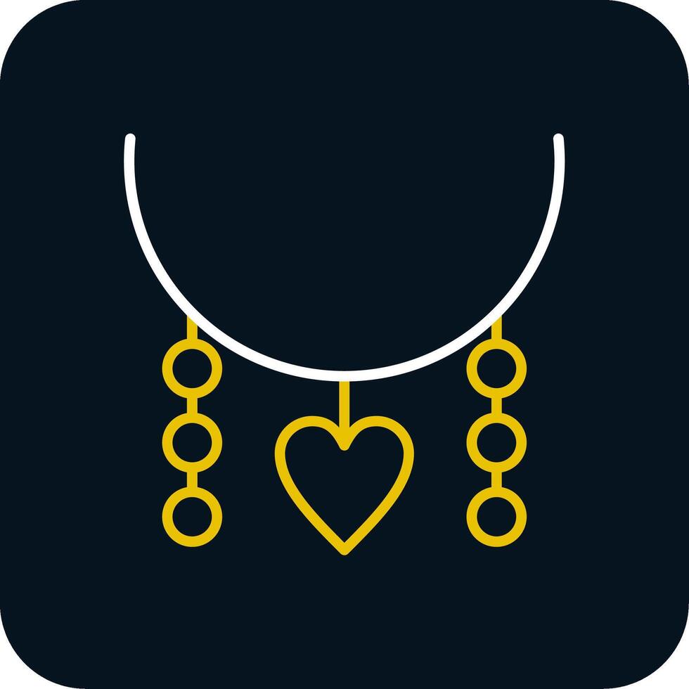 Necklace Line Red Circle Icon vector