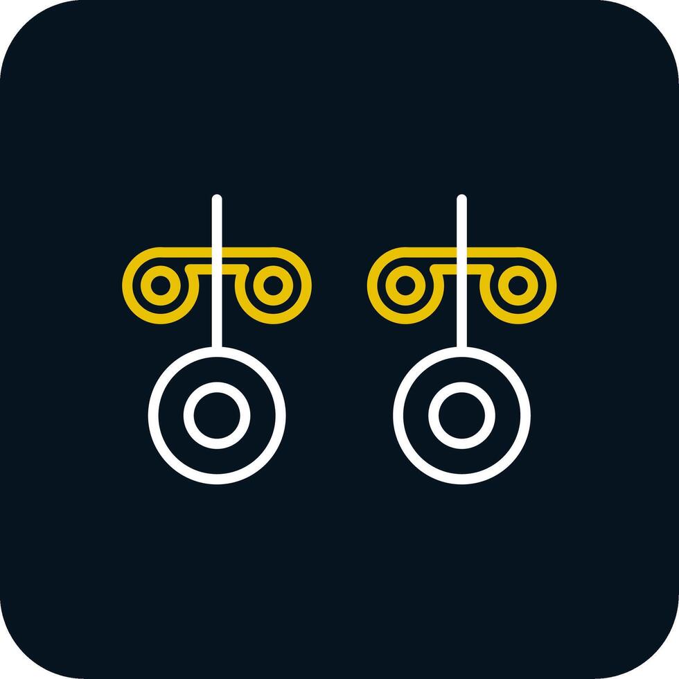 Stud Earrings Line Red Circle Icon vector