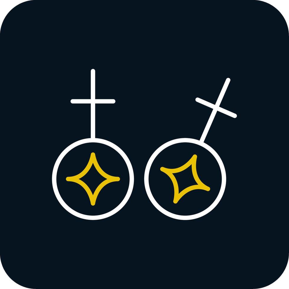 Cufflinks Line Red Circle Icon vector