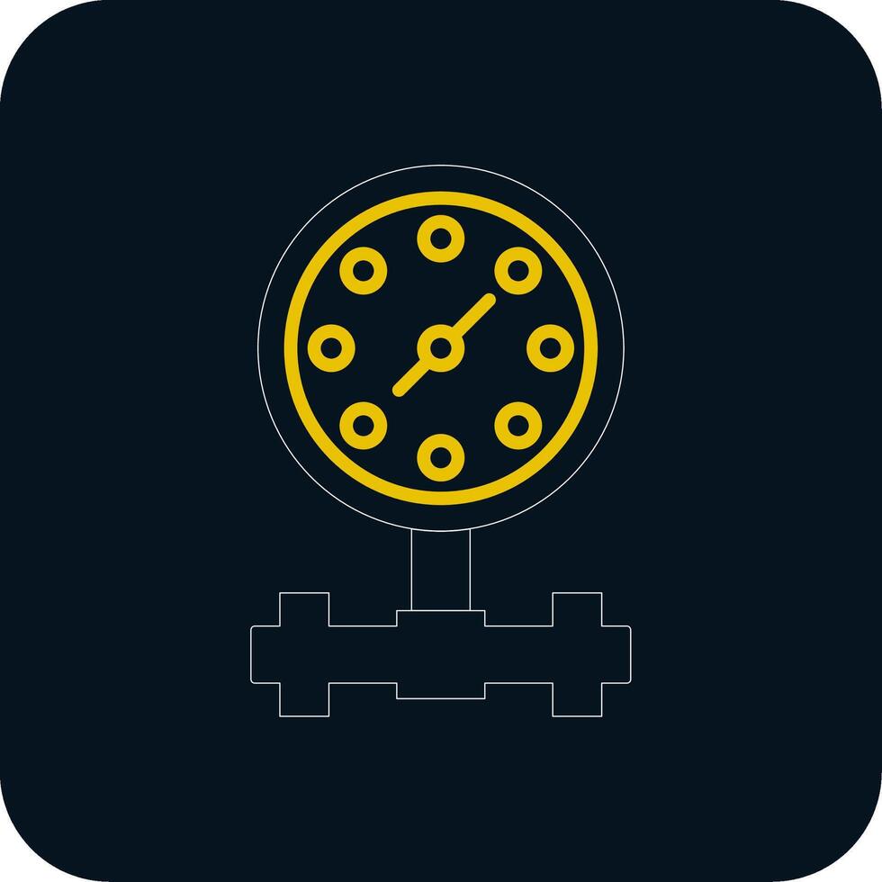 Pressure Gauge Line Red Circle Icon vector