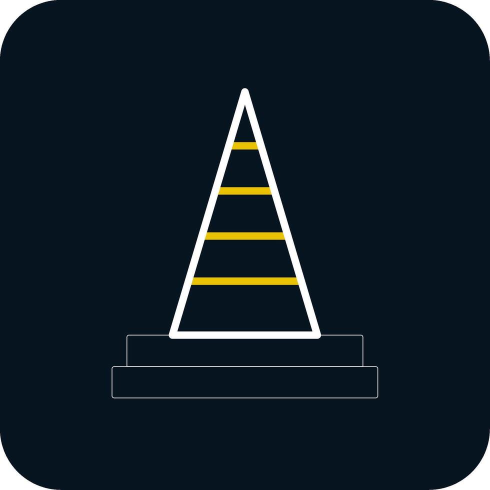 Traffic Cone Line Red Circle Icon vector