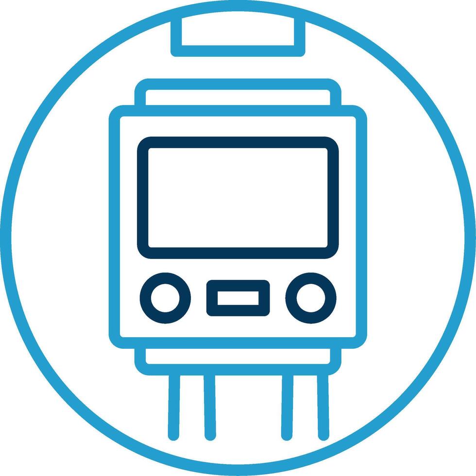Metro Line Blue Two Color Icon vector
