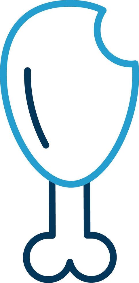 Leg Piece Line Blue Two Color Icon vector