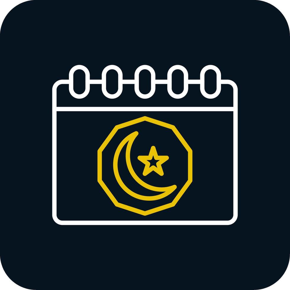 Ramadan Day Line Red Circle Icon vector