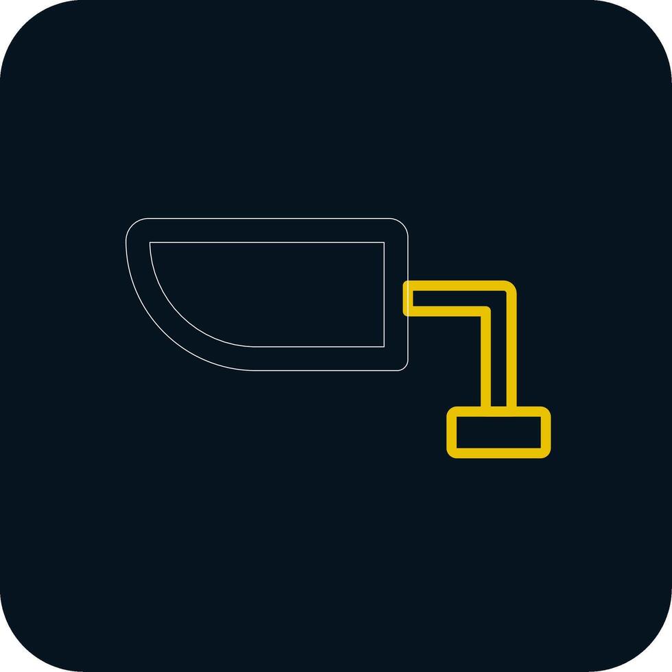 Side Mirror Line Red Circle Icon vector