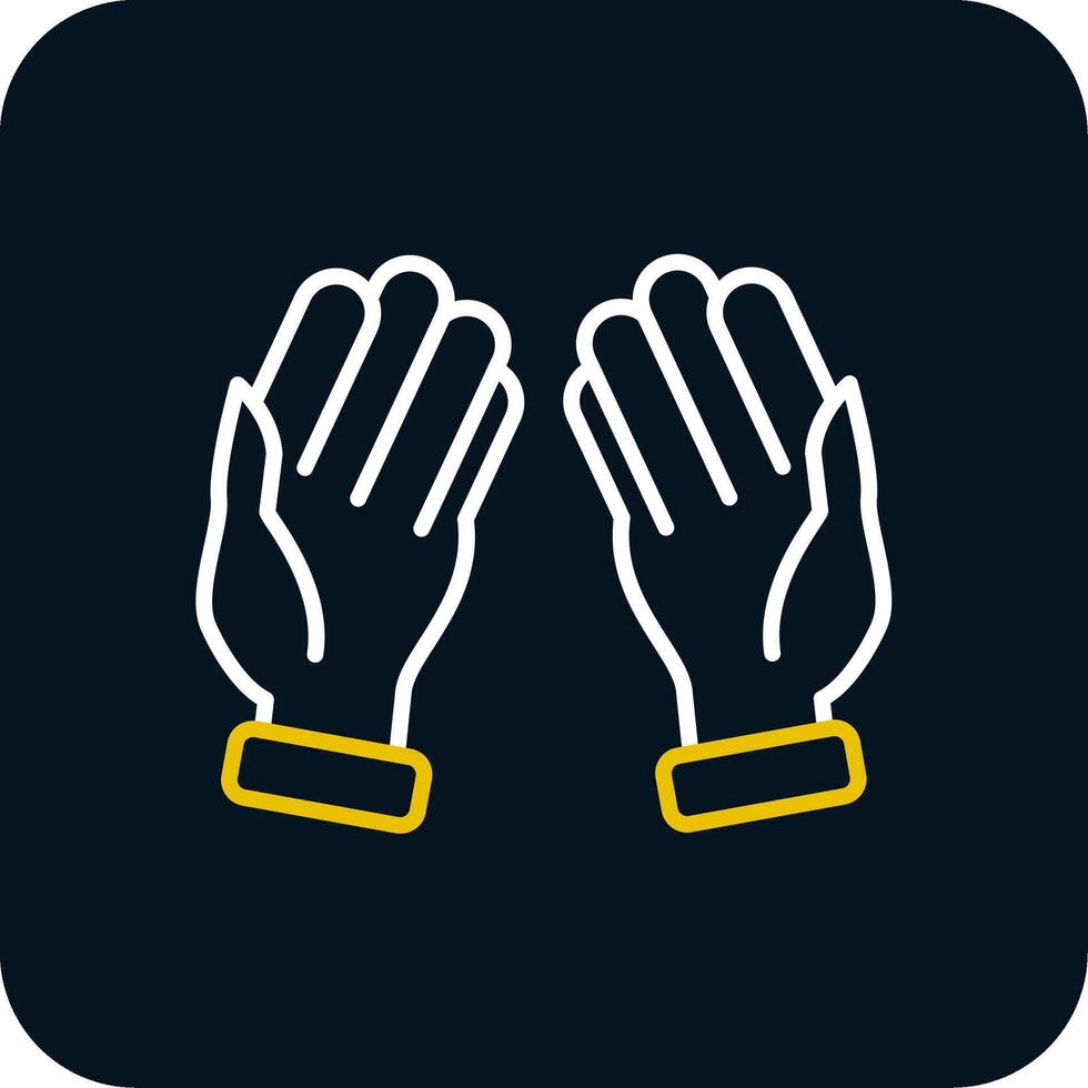 Praying Line Red Circle Icon vector