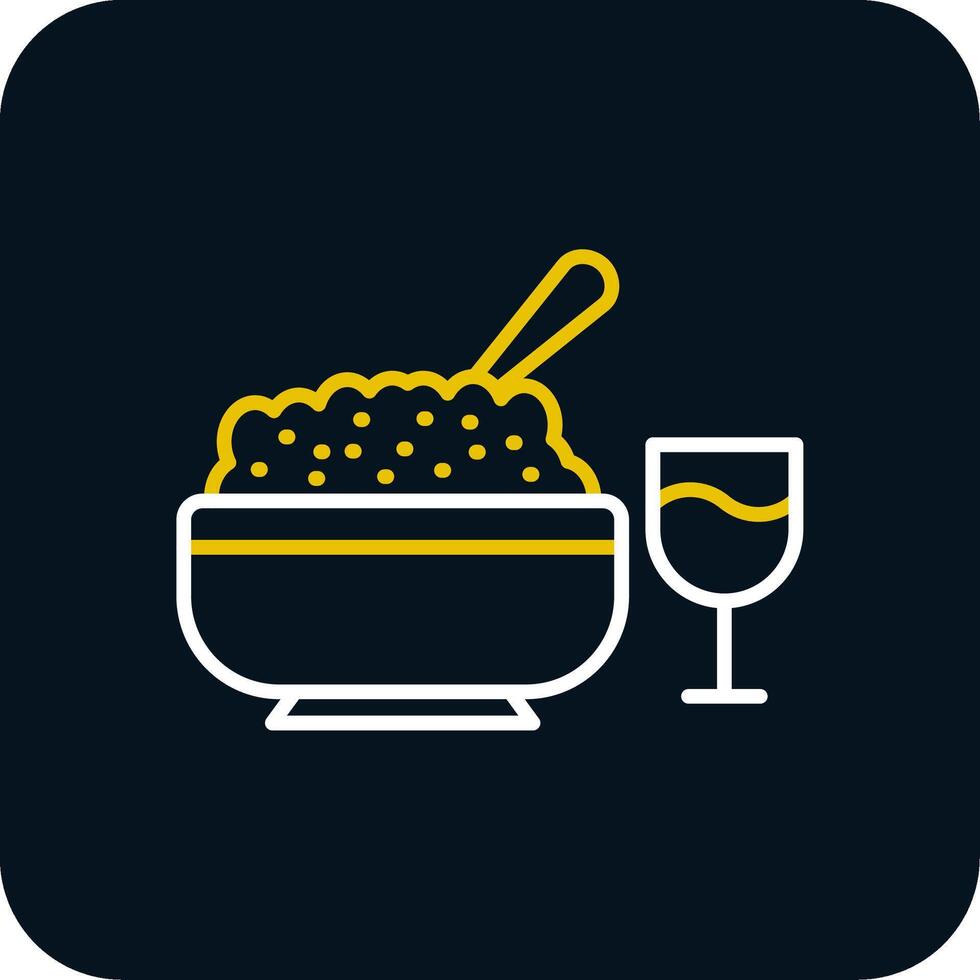 Iftar Line Red Circle Icon vector