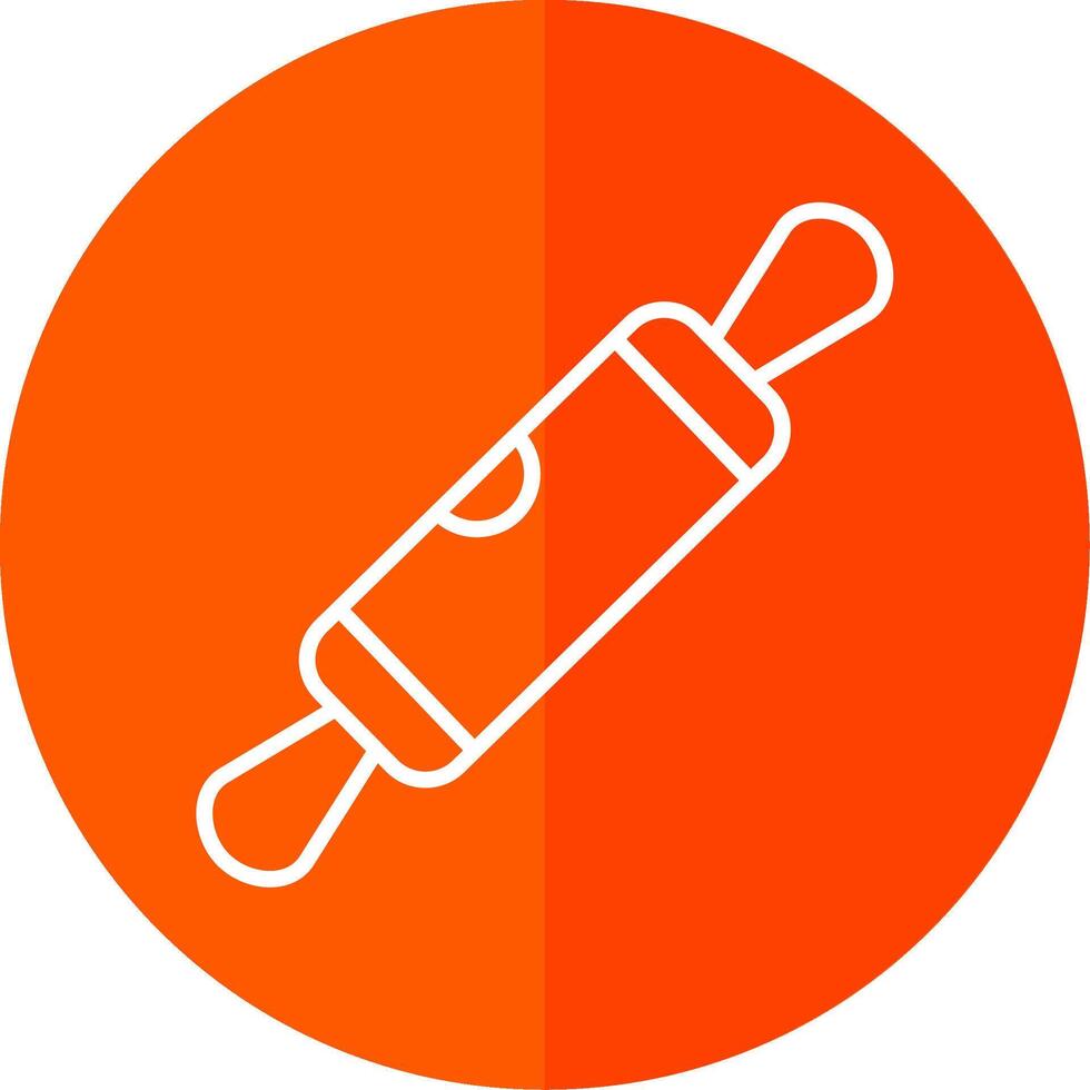 Rolling Pin Line Red Circle Icon vector