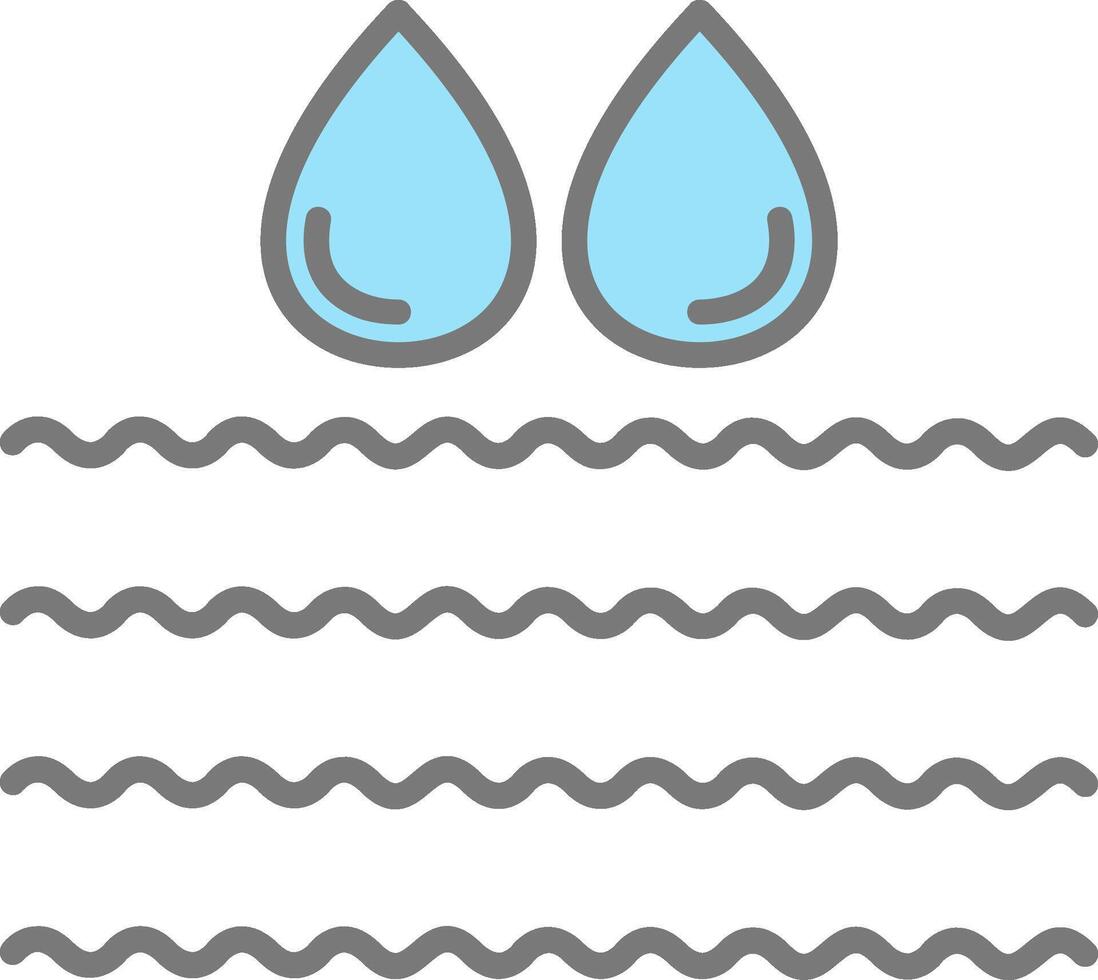 Water Line Filled Light Icon vector