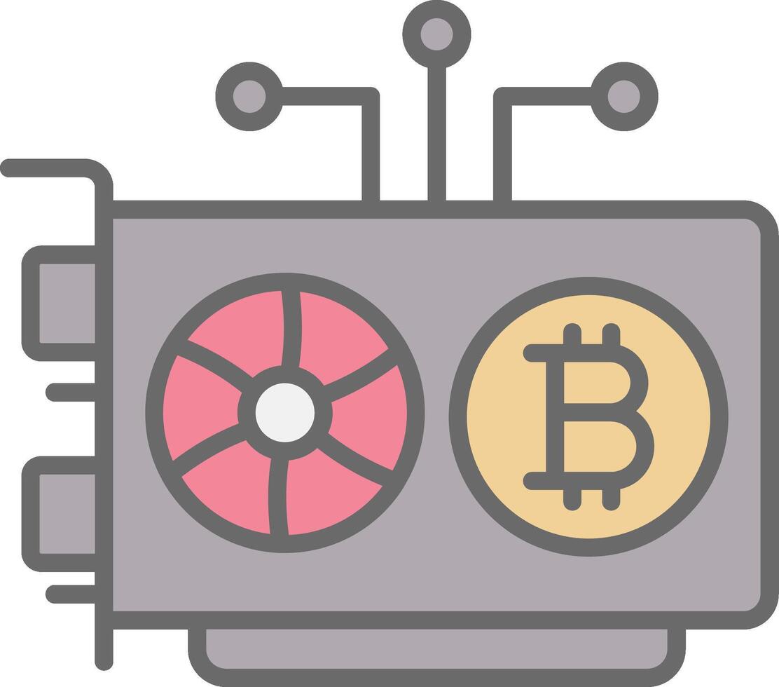 Mining Rig Line Filled Light Icon vector