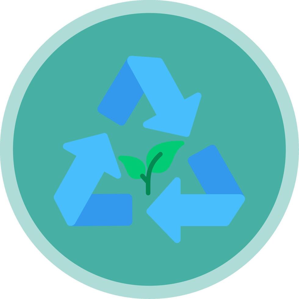 Recycling Flat Multi Circle Icon vector
