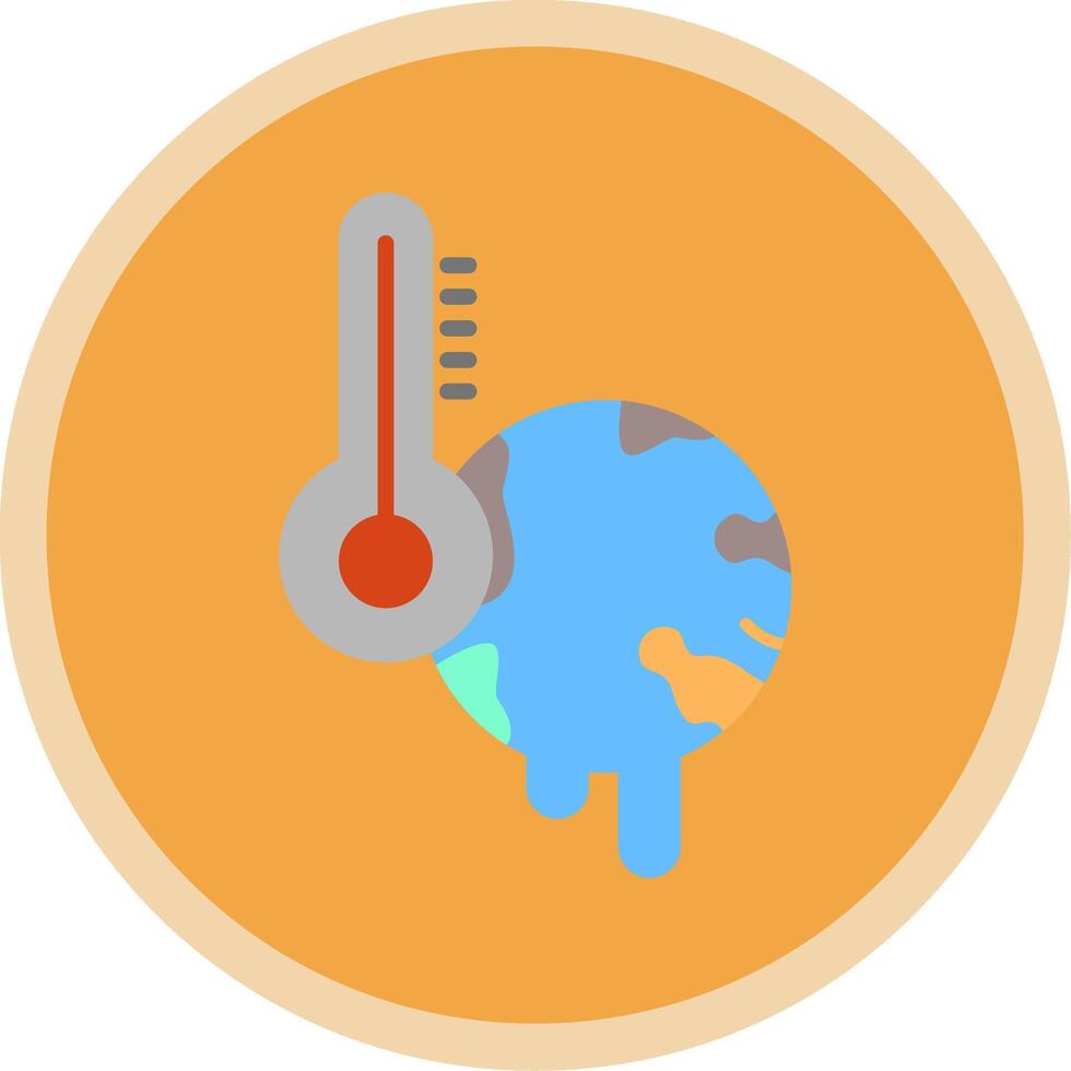 Global Warming Flat Multi Circle Icon vector
