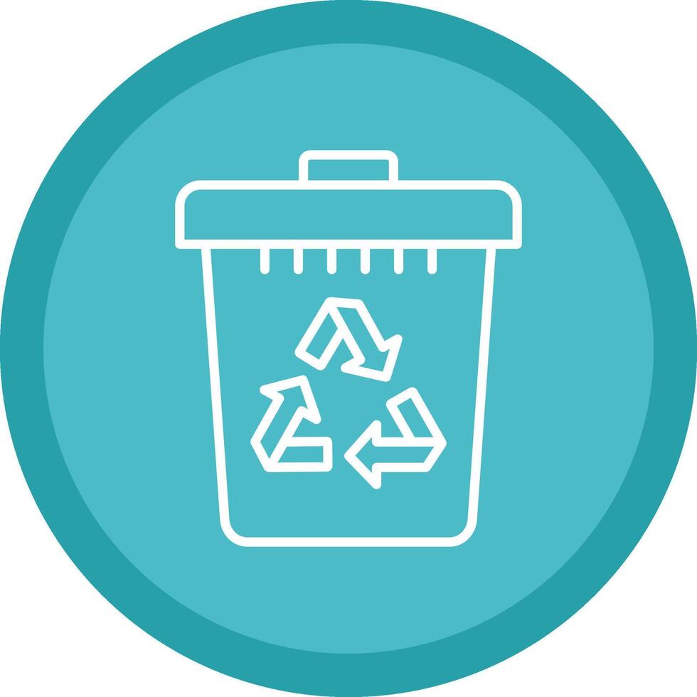 Recycle Bin Line Multi Circle Icon vector