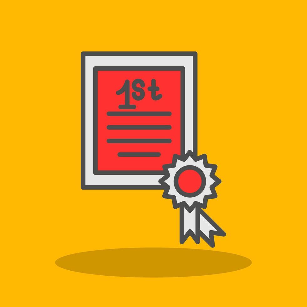 Certificate Filled Shadow Icon vector
