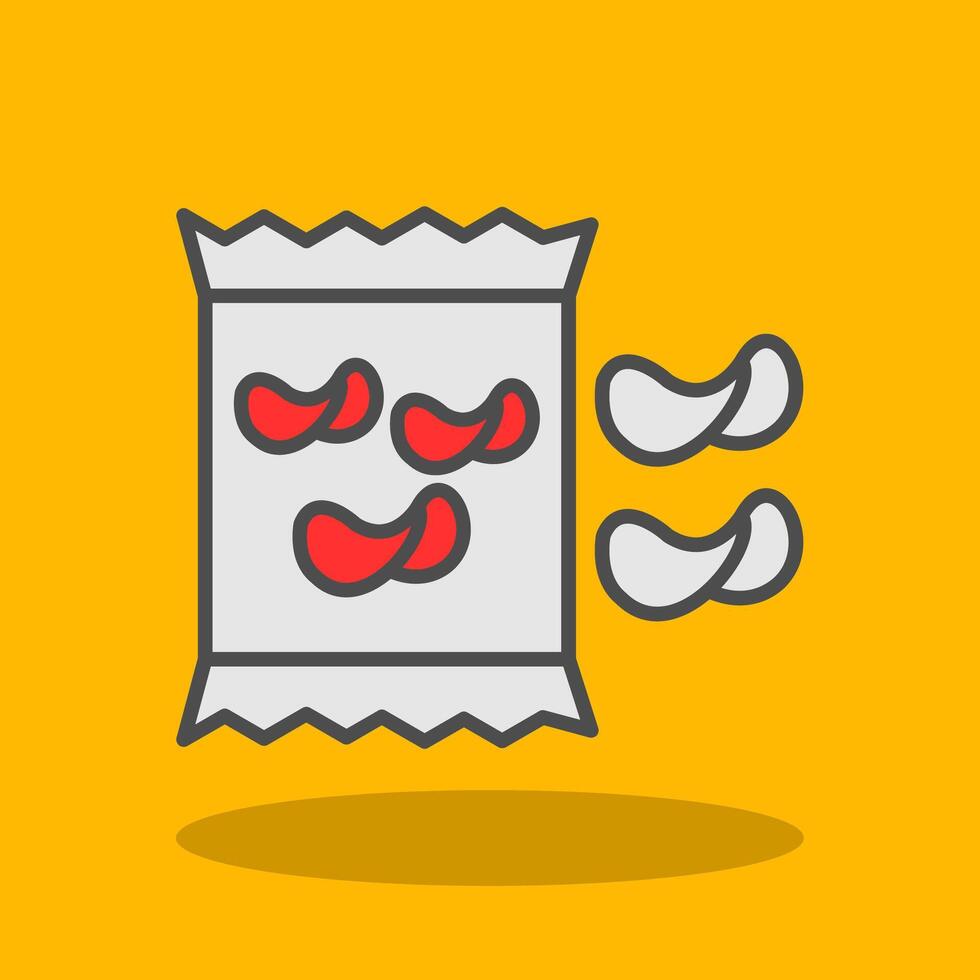 Chips Filled Shadow Icon vector