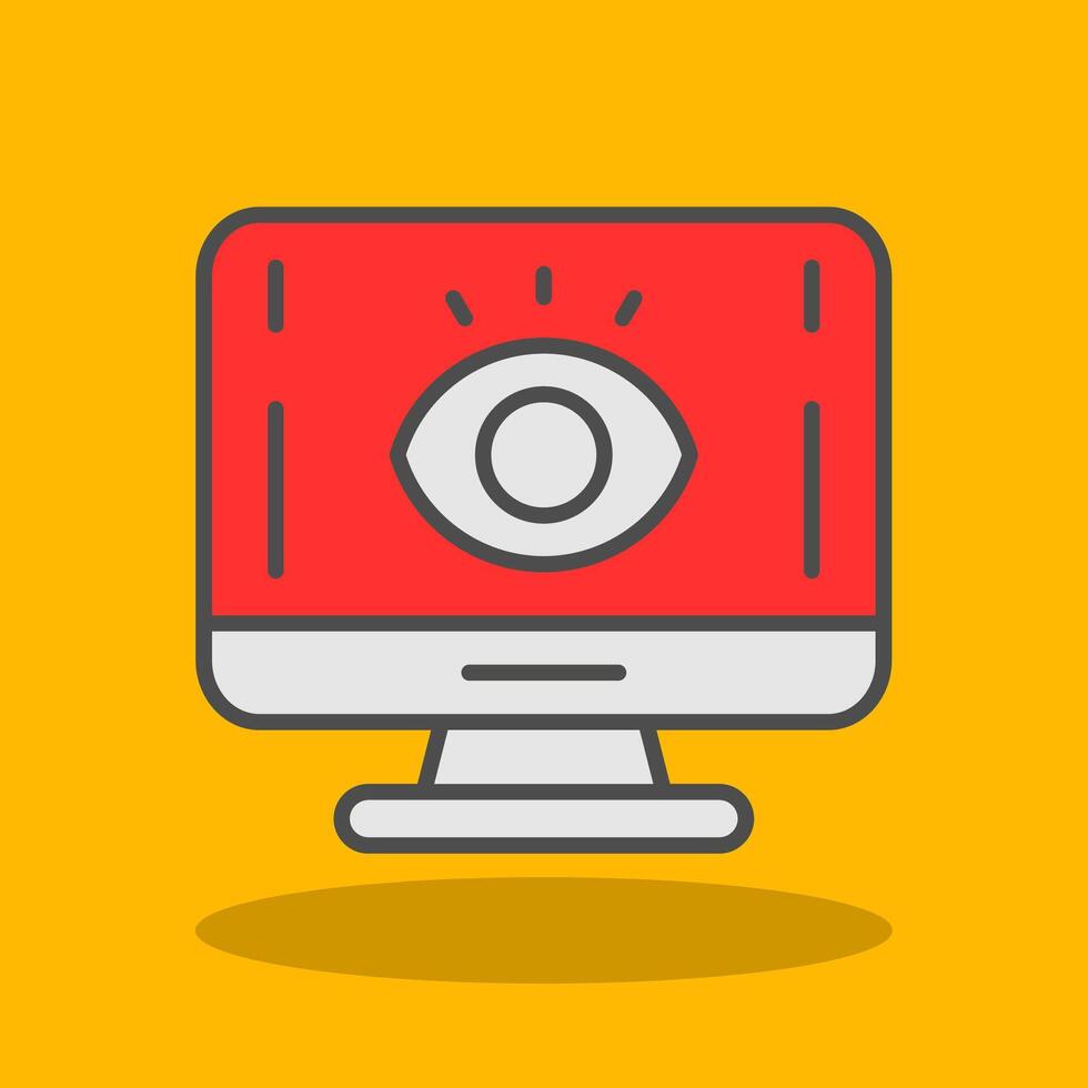 Computer Filled Shadow Icon vector