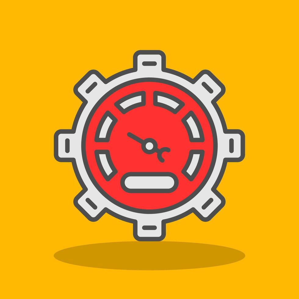 Speedometer Filled Shadow Icon vector
