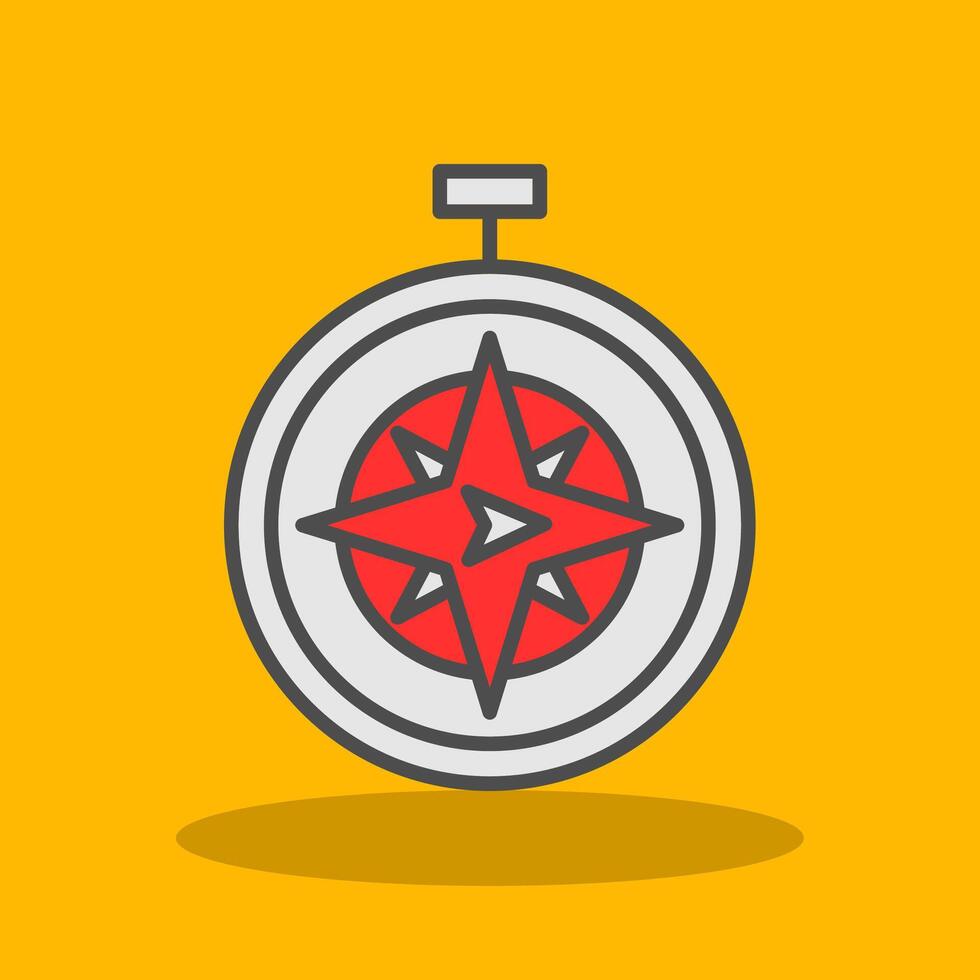 East Filled Shadow Icon vector