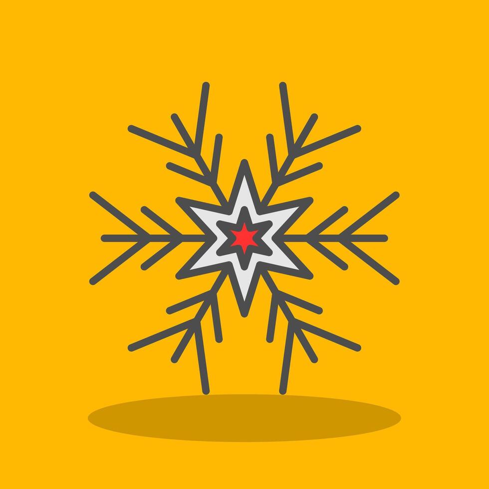 Snowflake Filled Shadow Icon vector