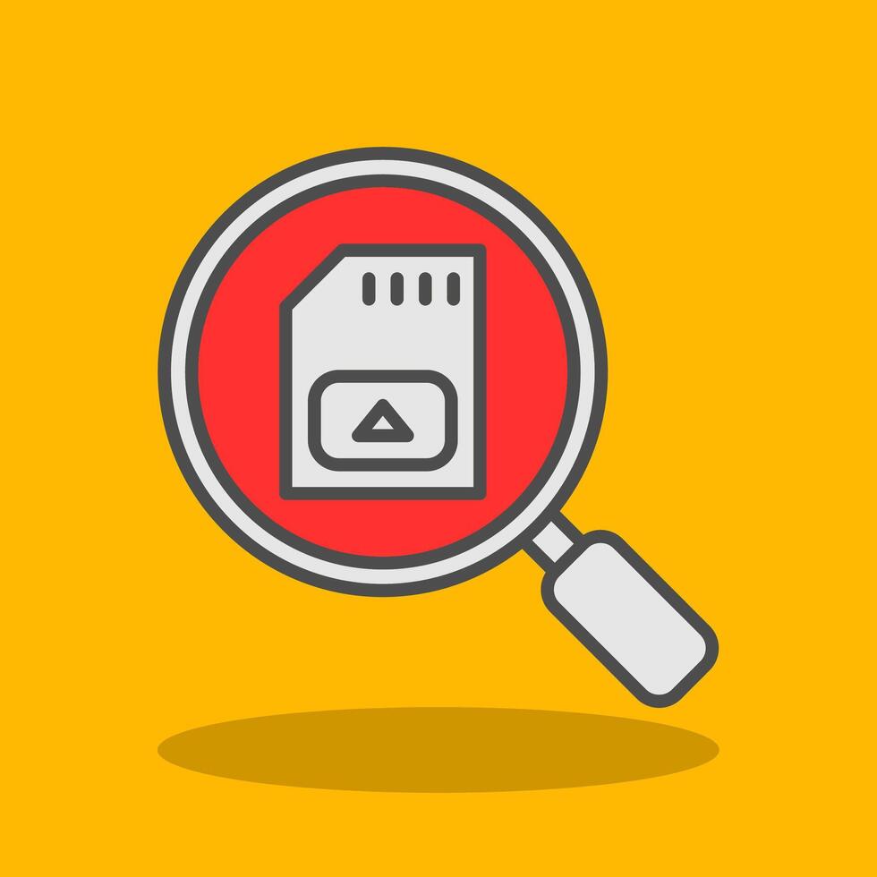 Sd Card Filled Shadow Icon vector