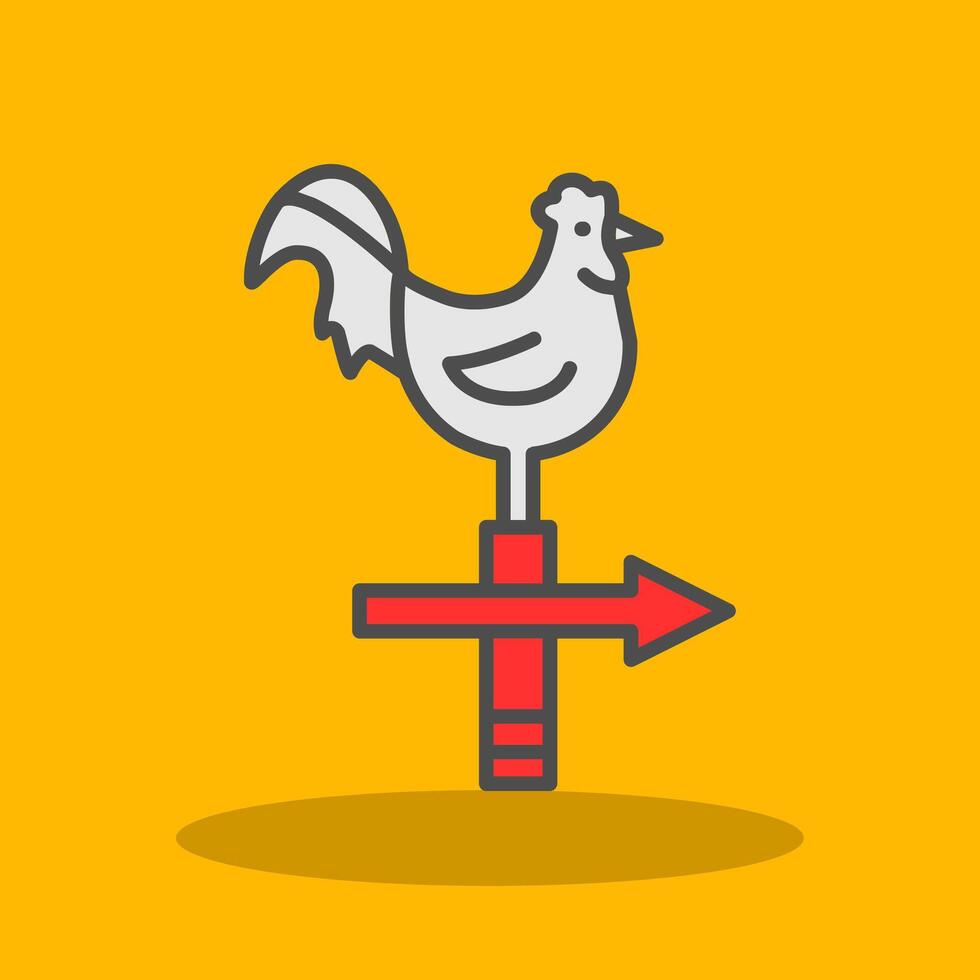 Chicken Filled Shadow Icon vector