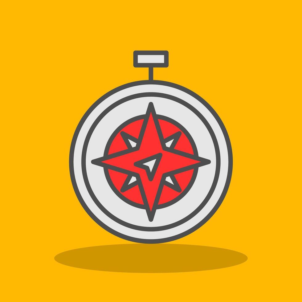 East Filled Shadow Icon vector