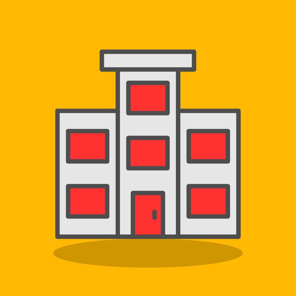 Building Filled Shadow Icon vector
